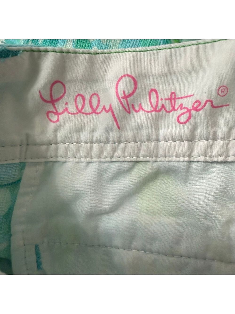 Lilly Pulitzer Callahan Shorts Size 2 Blue Green Floral Cotton - Picture 6 of 9